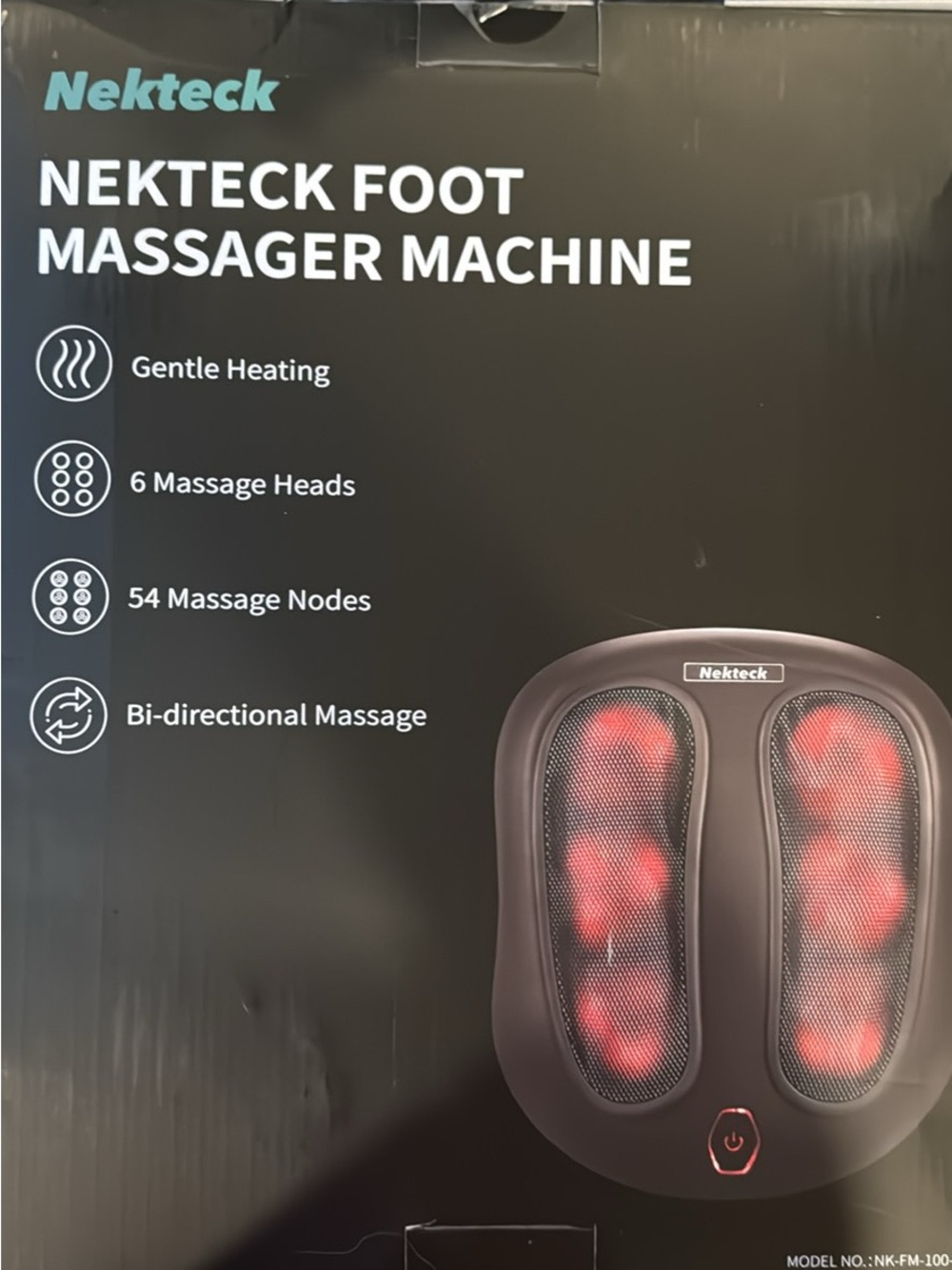 Nekteck Foot Massager Machine - Black with Red Massage Nodes